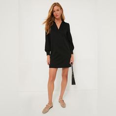 Brand New! The Black Bradley Knit Polo Dress Is A Season-Less Piece To Add To Your Wardrobe. Designed To Have A Relaxed Fit, This Effortless Mini Features Simple Yet Notable Details As Spread Collar, And Soft Puff Sleeves With Ribbed Cuffs. A Classy Addition To Any Outfit, Style This Throw-And-Go Number Sneakers And A Crossbody For Running Errands, Or Dress Up With Sandals And A Clutch For A Cute Date Night 'Fit. V-Neck Contrast Collar Long Blouson Sleeves With Cuffs Straight Hem Relaxed Fit Min Tuckernuck Dress, Cute Date Night, Knit Polo Dress, Cute Date, Knit Polo, Contrast Collar, Outfit Style, Polo Dress, Contrast Trim