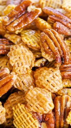 a pile of pecans sitting on top of a table