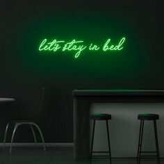 'Let's Stay In Bed' Neon Sign - Nuwave Neon Neon Gas, Neon Artwork, Fun Nursery, Lucky Green, Stay In Bed, Wish You Are Here, The 1920s, Custom Neon Signs