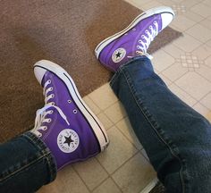 Converse Aesthetic Purple, Purple Converse High Tops, Converse Purple Sneakers For Streetwear, Dark Purple Converse, Purple Converse Low Top, Electric Purple Converse, Chuck Taylor Shoes