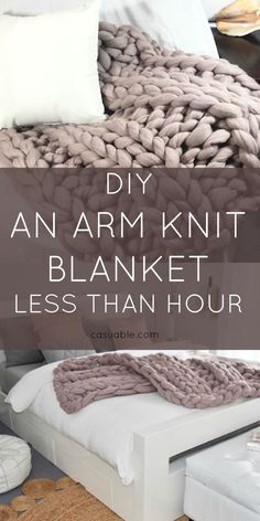 an arm knit blanket that is less than hour