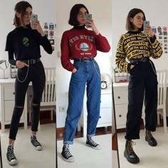 Photography Alternative, 80s Inspired Outfits, Gothic Mode, Converse Outfits, E Girl Outfits, 3 R, Aesthetic Tumblr, 90s Fashion Outfits