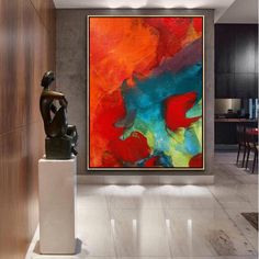 Romance- Custom Art - Original Contemporary Modern Abstract Paintings by Preethi Arts Vivid Artwork, Red Abstract Painting, Artwork Contemporary, Large Modern Wall Art, Abstract Painting Canvas, Unstretched Canvas, Wall Art On Canvas, Acrylic Abstract Painting, Minimal Abstract