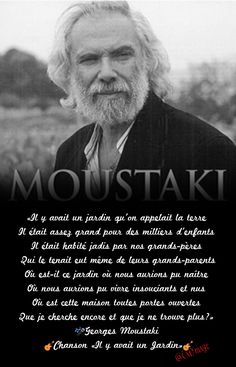 a black and white photo with an image of a man in front of the words moustak