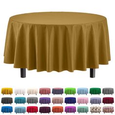 a round table with different colors and designs