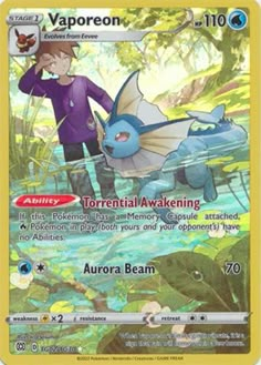 the pokemon card has an image of a boy and a dragon on it's back