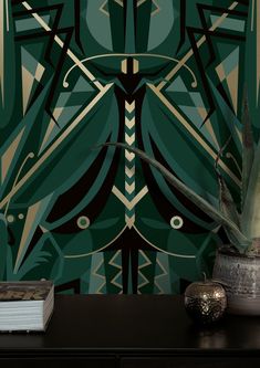 Gold Metallic Wallpaper Art Deco Animaux in Grasshopper Green by Kek Amsterdam Amsterdam Wallpaper, Gold Metallic Wallpaper, Light Structure, Wallpaper Art Deco, Metallic Wallpaper, Wallpaper Pattern, Gold Wallpaper, Wallpaper Art, Wallpaper Collection