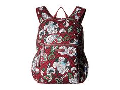 Vera Bradley Iconic Campus Backpack (Bordeaux Blooms) Backpack Bags. Beauty and ingenuity are crafted into every Vera Bradley piece  adding brightness  fun  and functionality wherever you go. Hurry up or you'll be late. Grab this fun Iconic Campus Backpack and get to class. Made of quilted cotton and polyester blend. Zipper closure. Top carrying handle with dual adjustable shoulder straps. Two exterior front zip pockets. Two e #VeraBradley #BagsandLuggage #Bag #Backpack #Multi Vera Bradley Campus Backpack, Vera Bradley Backpack Campus, Campus Backpack, Backpack Free, Vera Bradley Backpack, Signature Logo, Vera Bradley