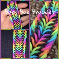 three different types of braiding with the words baby bae bracelet