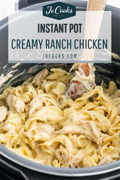 the instant pot creamy ranch chicken is ready to be cooked in the slow cooker