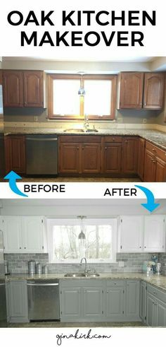 the before and after pictures of a kitchen remodel