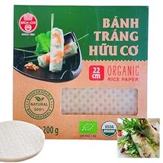 organic rice paper for banh trang huu co, 20 sheets per pack