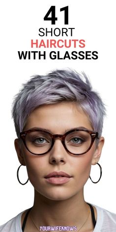 If you're a woman with glasses, these 41 short haircut ideas are just what you need to refresh your style. From trendy pixie cuts to sleek bobs, these haircuts are perfect for enhancing your features. Whether you have a round face, oval face, or another shape, there's a style here that will flatter you. Ideal for those with grey hair or curly textures, these short haircuts are easy to maintain and look fantastic. Discover your new favorite hairstyle today! Short Hair Necklines, Pixie For Oval Face Shape, Best Hairstyles For Round Face Women, Short Cut For Thinning Hair, Short Grey Hair Over 60 With Glasses, Pixie Haircut With Glasses, Short Hair For Oval Face Shape, Pixie Haircut Straight Hair