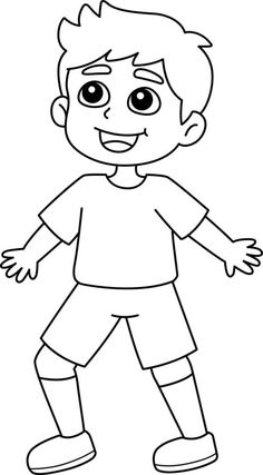 a cartoon boy in black and white