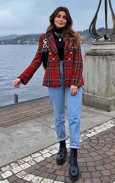 Jeans Winter, Winter Fashion Outfits Casual, 가을 패션, Looks Vintage, Fall Winter Outfits, Red Plaid