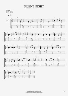 sheet music with the words silent night on it