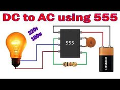 the circuit diagram shows how to use an ac using 55v and 350w power source