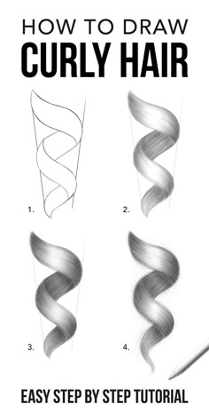 how to draw curly hair with step by step instructions for beginners and advanced students