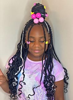 knotless baby doll braids Doll Braids, Knotless Braids For Kids, Box Braids For Kids, Fun Braids, Pink Braids, Braids Kids, Kids Box Braids, Toddler Braids, Bubbly Personality