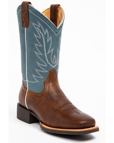 Blue Cowgirl Boots, Cowgirl Boots Square Toe, Blue Cowboy Boots, Barn Boots, Shoes List, Brown Cowgirl Boots, Cute Cowgirl Boots, Granola Outfits, Cute Cowgirl