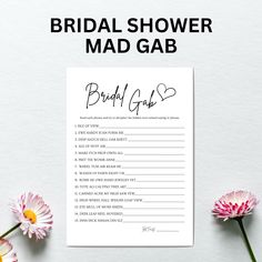 Bridal Shower Mad Gab Game Printable | Comes in 2 sizes Make your bridal shower extra fun with our printable Bridal Shower Mad Gab Game! This hilarious and interactive game will have your guests laughing as they try to decipher wedding-themed phrases from jumbled words. Perfect for breaking the ice or adding some lively entertainment to your celebration. What's Included: Two printable sizes: 8.5" x 11" for easy printing and 5" x 7" (two per page) for a more compact option An answer key to help y Mad Gab, Bridal Shower Mad Libs, Bridal Shower Games Prizes, Jumbled Words, Game Wedding, Wedding Themed, Mad Libs, Hidden Love, Unique Bridal Shower