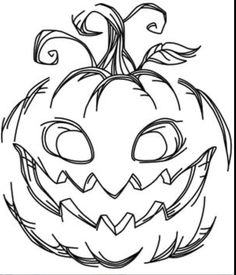 a black and white drawing of a jack - o'- lantern pumpkin with its mouth open