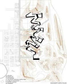 an architectural drawing shows the various sections of a building that are connected to each other