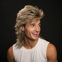 Blonde Mullet, 80s Wig, Funny Wigs, Wigs For Men, Joe Dirt, Mullet Wig, Mens Wigs, Natural Wigs, Wig Stand