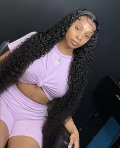 Middle Part Curly Wig Black Women, Middle Part Lace Front Wigs Curly, Curly Hairstyles For Black Women Weave, Middle Part Deep Wave Wig, Deepwave Frontal Hairstyles, Middle Part Deep Wave, Deep Wave Wig Styles, Middle Part Curly Wig