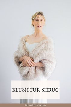 Blush Fur Shrug Black Tips