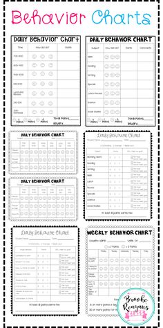 the daily behavior chart for behavior and behavior groups is shown in this printable version