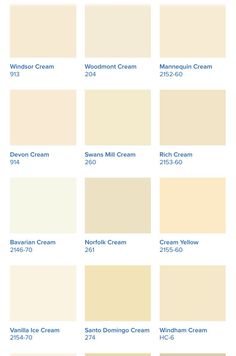 the different shades of cream paint