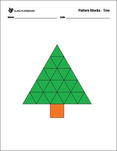 the pattern blocks tree is shown in green and orange