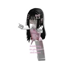 an animated girl with long black hair and pink dress holding a knife in her hand