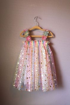 Girls Rainbow Dress, 3rd Birthday Dress For Girl, Birthday Dress For Girls Kids, Toddler Rainbow Birthday Party, Unicorn Dress Kids Birthday, Rainbow Toddler Birthday Party, Unicorn Princess Party, Pink Toddler Birthday Party, Toddler Girl Birthday Outfit Ideas