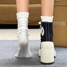 Lasaky - Vintage Canvas High Heel Chunky Platform Sneakers with Round Toe, Slim Straps, Waterproof Platform, Height-boosting Thick Sole in White Outfit Ideas For School, Chunky Platform Sneakers, Lace Veils Bridal, Black High Heel Sandals, Woolen Coat Woman, Summer High Heels, Striped Knitted Sweater, Coat Women Fashion, Wool Coat Women