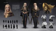 the concept art for game of thrones is shown in full color and detailed details