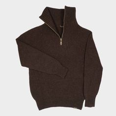 A classic and versatile staple, the quarter zip pullover features a high stand collar which can be worn zipper up or down. A great layering piece, as the recycled wool is great weight alone while not being too bulky to layer under a coat in the colder months.The recycled yarn has a unique combination of French virgin wool and off cuts of Le Laboureur’s classic Burel wool winter coats. The sustainable yarn keeps function as the heart of this classic everyday sweater.We are pleased to carry Le ... Wardrobe Overhaul, Ralph Lauren Quarter Zip, Holiday Wishlist, Farm Clothes, Everyday Sweater, Wool Winter Coat, Digital Closet, Gardening Outfit, Wool Winter