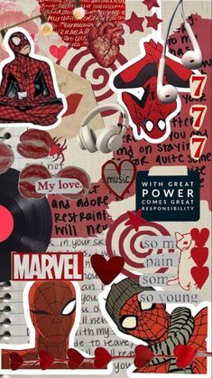 Aesthetic,spider-man Moodboard Red, Spiderman Aesthetic, Aesthetic Shuffles, Spiderman, Marvel, Energy, Collage, Red