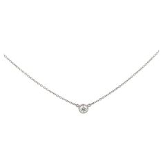 Estate Tiffany & Co. Solitaire Diamond Pendant .25CT in Platinum 16'' Length 2.35 Grams Diamond Necklace Pendant Tiffany & Co., Tiffany Necklace Silver, Tiffany Diamond Necklace, Solitaire Necklace Diamond, Diamond Necklace Tiffany, Tiffany Pendant, Solitaire Diamond Necklace, Tennis Jewelry, Open Heart Ring