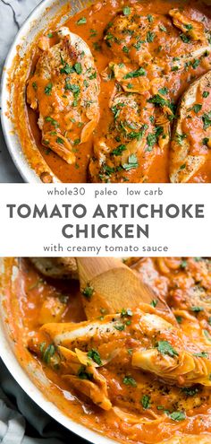 tomato artichoke chicken with creamy tomato sauce