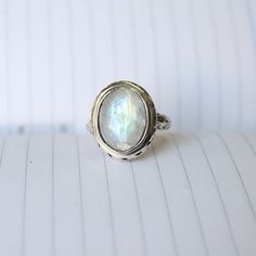 Rainbow moonstone ring, Sterling Silver ring, cocktail ring, alternative engagement ring, Rainbow moonstone jewelry, Valentine's day jewelry, silver jewellery Description: Be assured that the product you order is MADE JUST FOR YOU and is not a mass produced item. The gemstone is a pear shaped RAINBOW MOONSTONE The rest of the ring is made from 925 STERLING SILVER i.e 92.5% pure silver. And it DOESN'T HAVE ANY LEAD OR NICKEL. I make more than 50 DIFFERENT GEMSTONES. If you want other gemstones, P Spiritual Open Ring Moonstone In Sterling Silver, Rainbow Moonstone Jewelry, Smoky Quartz Ring, Moonstone Ring Sterling Silver, Different Gemstones, Alternative Engagement Ring, Rainbow Moonstone Ring, Statement Ring Silver, Alternative Engagement Rings