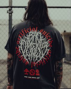 Bad Omens Shirt, Metal Tshirt Design, Calligraphy Clothes, Bad Omens Logo, False Awakening, Davis Rider, Diy Clothes Projects, Tatto Boys, Bad Omens