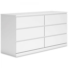 a white dresser with four drawers and two doors