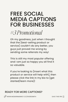 FREE Instagram Captions for Businesses + Social Media Marketing Strategy