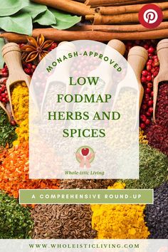 low FODMAP herbs and spices list Low Fodmap Spices, Low Fodmap Seasoning, Low Fodmap Diet Food Lists, Fodmap List, Fodmap Diet Food Lists, Low Fodmap Food List, Fodmap Food List, Ibs Fodmap