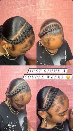 One Braid Natural Hair, Jayah Hair Styles, Ponytail Hairstyles For Black Women Braiding Hair, Hairstyles With Braiding Hair For Black Women, Easy Sew In Hairstyles, Braids Into A Bun Natural Hair, Two Slick Braids, One Braid Ponytail Natural Hair, Ruberband Hairstyle Natural