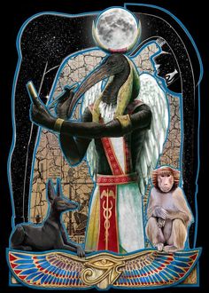 Thoth *** Egypt Mythology, Egypt Gods, Black Gods, Tattoo Perna, Egyptian Magic, Gods Of Egypt, Ancient Egyptian Gods, Egyptian God, Egypt Art