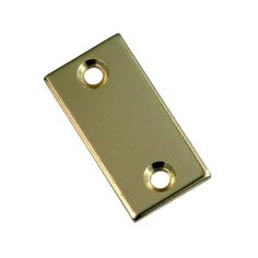 a metal object with two holes in the middle and one hole on the side, against a white background