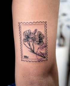 a stamp with some flowers on it